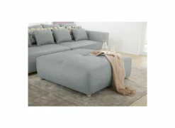 Poef Gulliver 126x126x41cm - stof - lichtblauw