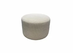 Poef Sapan Ø49cm stof wit