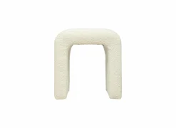 Poef Sevi 41x35cm boucle wit