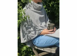 Poncho Antwerpen 80x80cm microvezel pastelgrijs