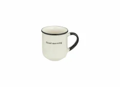 Rek 4 mokken Alix 20cl - porselein & metaal - zwart & wit