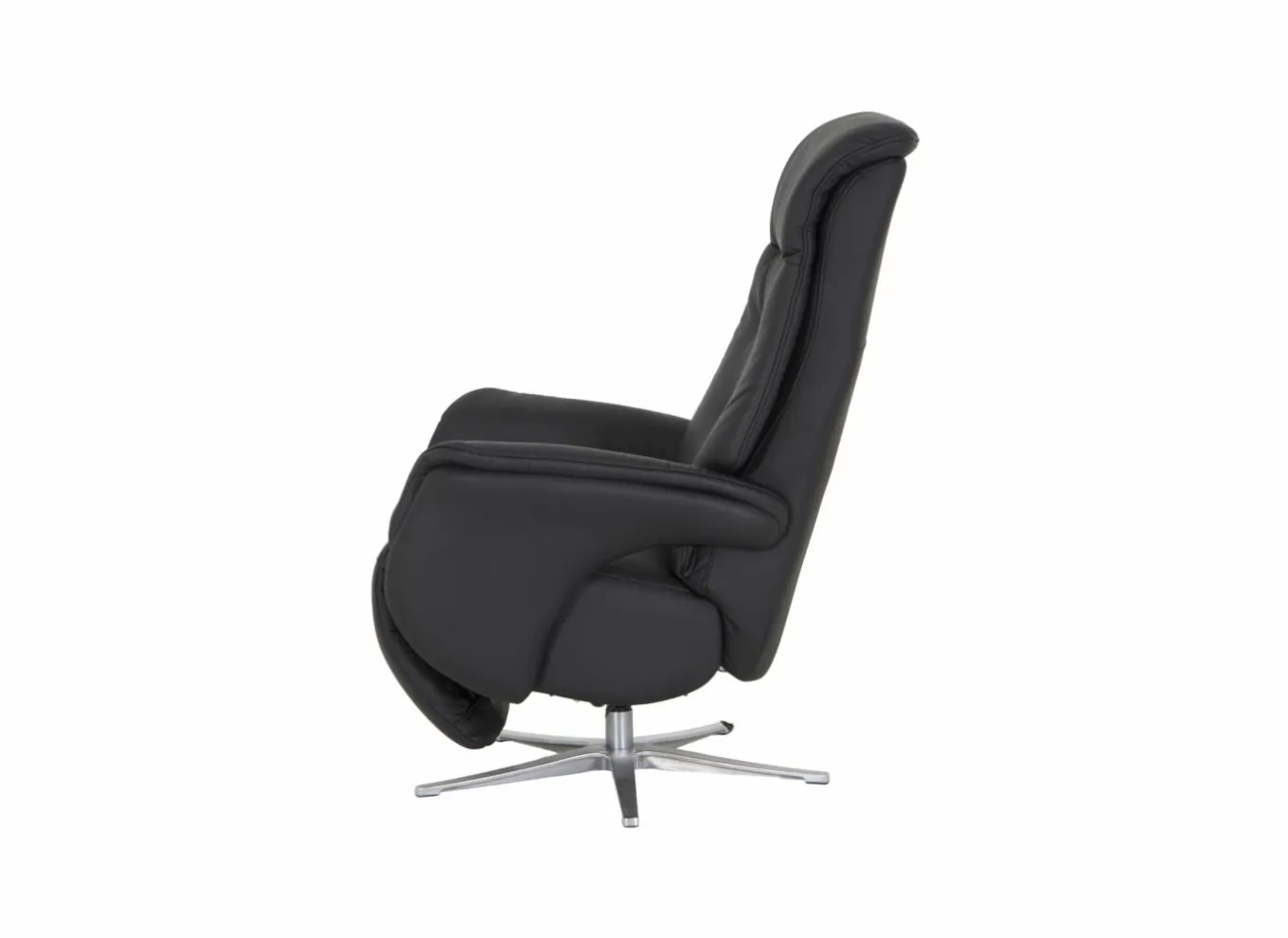 Relaxzetel Adamello elektrisch - lederlook - zwart