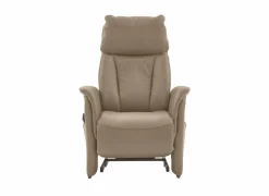 Relaxzetel EC22138  elektrisch - leder - belvita pearl met manueel verstelbare hoofdsteun