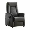 Relaxzetel Hukla elektrisch - leder - antraciet met 2 motoren