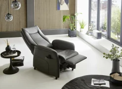 Relaxzetel Hukla elektrisch - leder - antraciet met 2 motoren