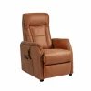 Relaxzetel Liam elektrisch - stof - cognac