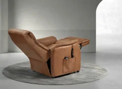 Relaxzetel Liam elektrisch - stof - cognac