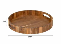 Rond dienblad Ø35cm - MDF & acacia - bruin