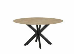 Ronde tafel Benedetta Ø130cm - eik massief en metaal - naturel