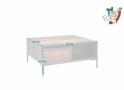 Salontafel Aires 90x90cm - melamine - walnoot