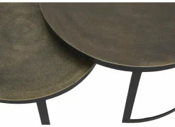Salontafel Brass Ø75/Ø60cm - metaal - antique brass set van 2