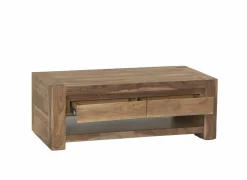 Salontafel Carbone 125x65cm - sheesham massief &  decor - naturel