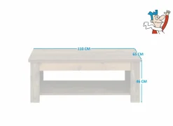 Salontafel Clif 110x65cm - decor - old wood & donker beton