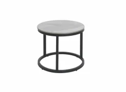 Salontafel Ø70/Ø50cm - keramiek & metaal - grijs set van 2