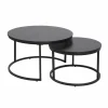 Salontafel Ø70/Ø50cm - melamine - nero set van 2