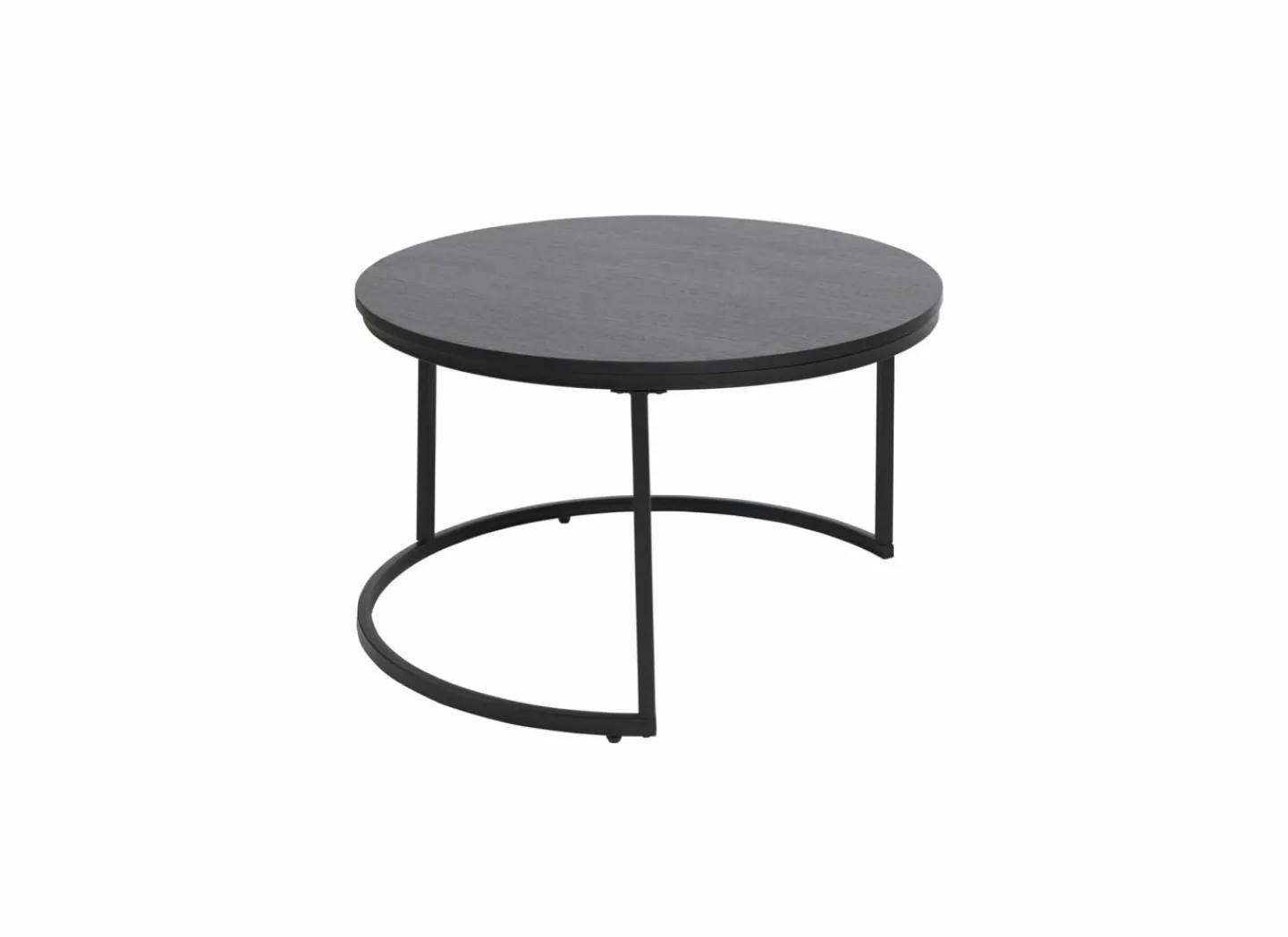Salontafel Ø70/Ø50cm - melamine - nero set van 2