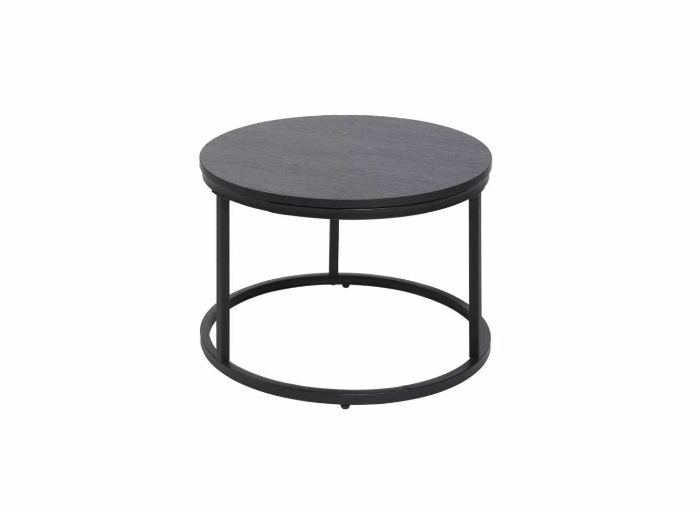 Salontafel Ø70/Ø50cm - melamine - nero set van 2
