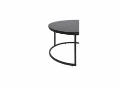 Salontafel Ø70/Ø50cm - melamine - nero set van 2