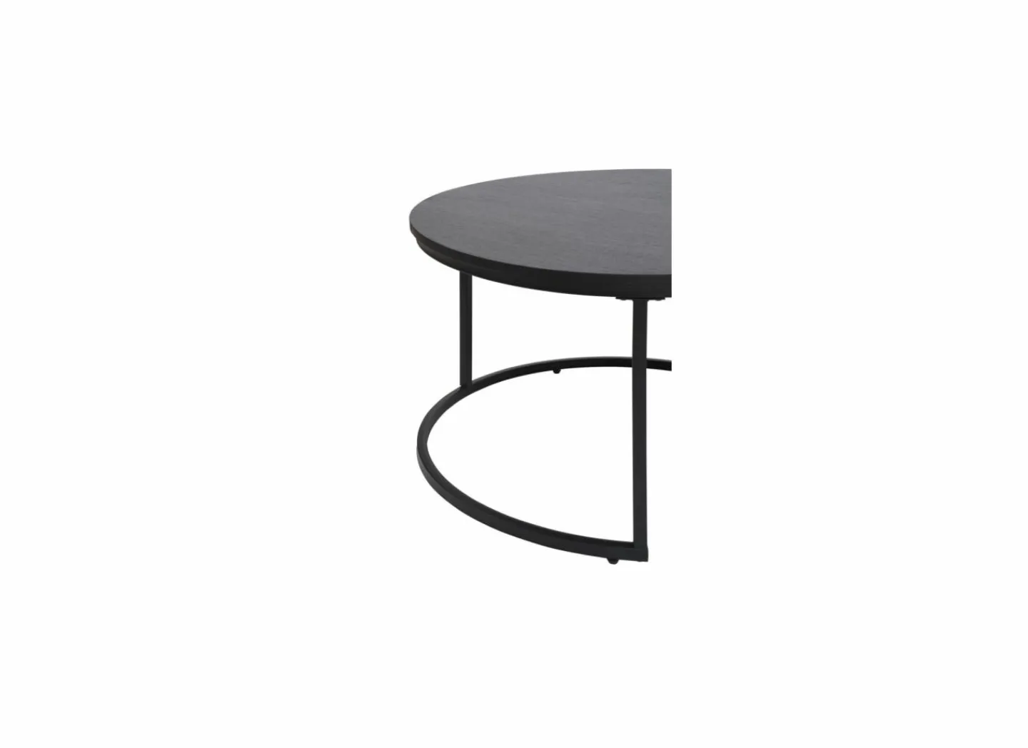 Salontafel Ø70/Ø50cm - melamine - nero set van 2