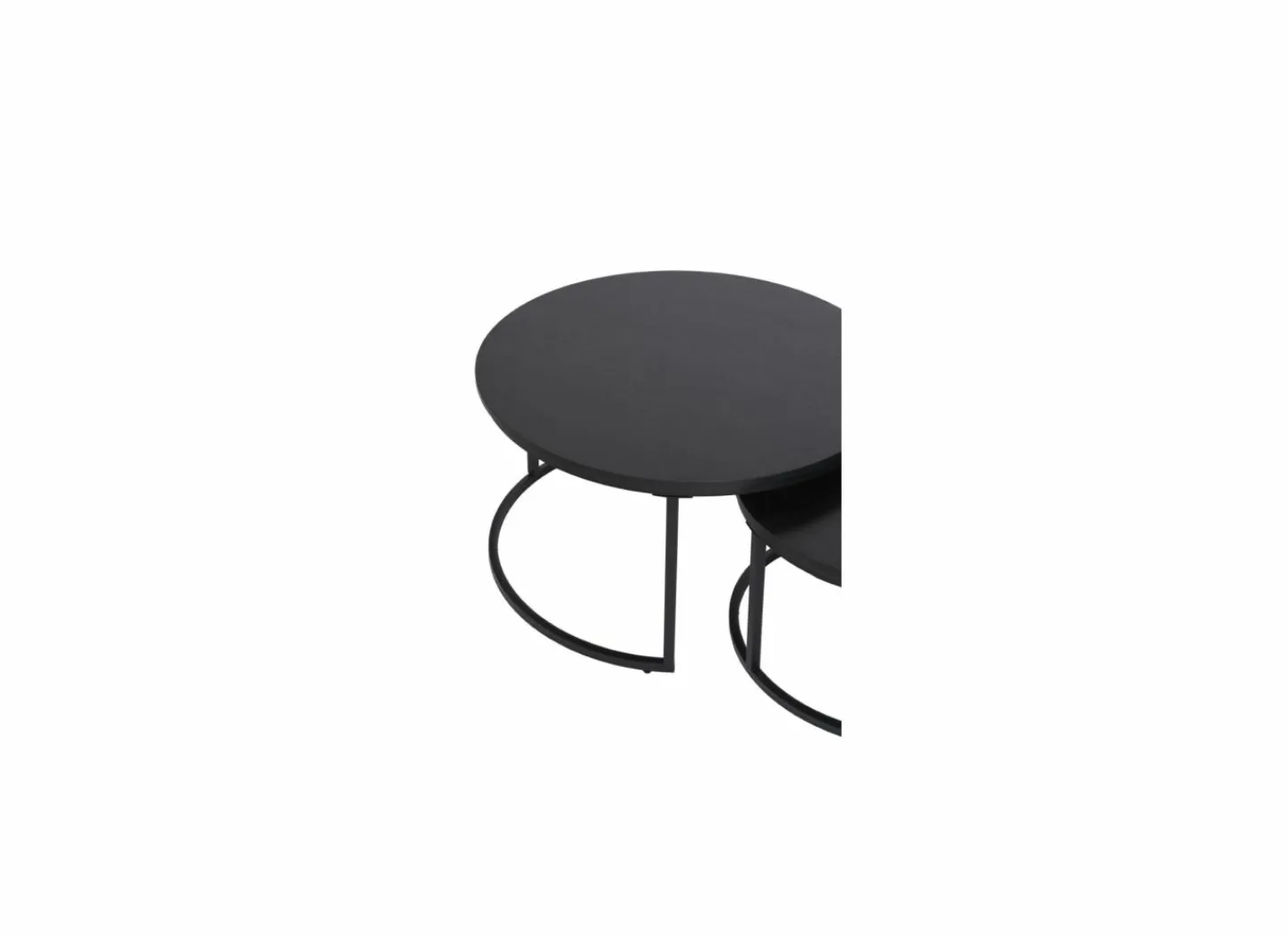 Salontafel Ø70/Ø50cm - melamine - nero set van 2