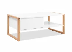 Salontafel Denver 100x40x55cm - decor - wit & artisanale eik