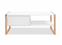 Salontafel Denver 100x40x55cm - decor - wit & artisanale eik