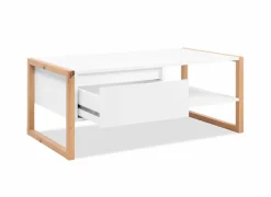 Salontafel Denver 100x40x55cm - decor - wit & artisanale eik