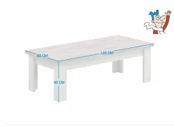 Salontafel Eline 120x40cm - decor - white oak & autumn oak