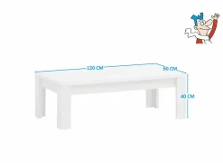 Salontafel Elvis 120x60cm - decor - white oak