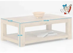 Salontafel Faust 123x75cm  - mango massief - naturel