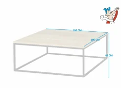 Salontafel Fetich 100x100cm - eik massief - naturel