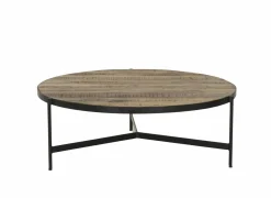 Salontafel Fuego Ø100cm - mango massief & metaal - naturel