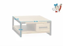 Salontafel Galaxy 85x85cm - lamulux - mango