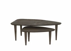 Salontafel Ginger 110x64/69x49cm - mango massief - naturel set van 2