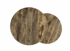 Salontafel Half Moon Ø80cm - metaal - naturel & zwart