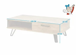 Salontafel Neto 120x65cm - decor - scarlet eik