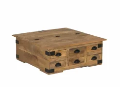 Salontafel Nueva 90x90cm - mango massief - naturel & zwart