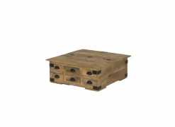 Salontafel Nueva 90x90cm - mango massief - naturel & zwart