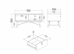 Salontafel Ry 102x49cm - decor - mat zwart & okkernoot