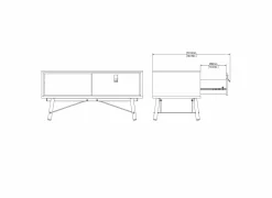 Salontafel Ry 102x49cm - decor - mat zwart & okkernoot