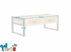 Salontafel Sanguine 120x60cm - hout massief - natuur