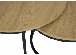 Salontafel Sunrise 80x35/60x32cm - MDF & melamine - eik set van 2