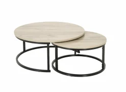 Salontafel Sunrise 80x35/60x32cm - MDF & melamine - bruin set van 2