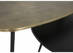 Salontafel Victor 70x47/57x34cm - metaal - goud & zwart