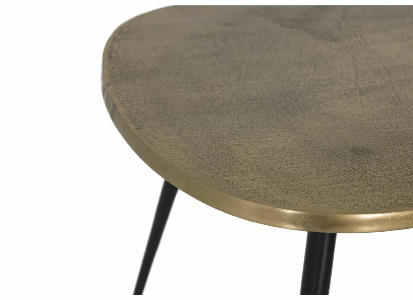 Salontafel Victor 70x47/57x34cm - metaal - goud & zwart