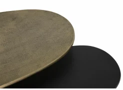 Salontafel Victor 70x47/57x34cm - metaal - goud & zwart