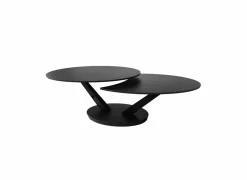 Salontafel Volcano 140/95x60x40/36cm - gesinterd steen - zwart