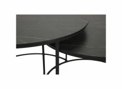 Salontafel Windsor Ø75x44,4cm/Ø65x39cm - lamulux - zwart - set van 2