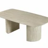Salontafel 130x70cm - keramiek - beige travertin look