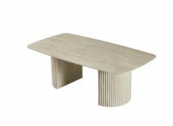 Salontafel 130x70cm - keramiek - beige travertin look